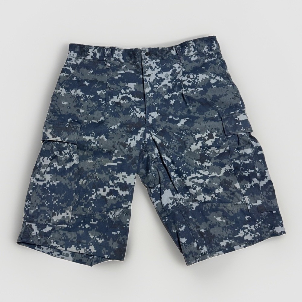 US Navy NWU Type 1 Blueberry Camo Cutoff Shorts Mens M